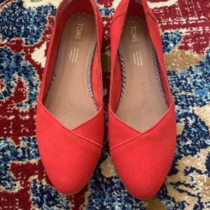 Julie Red Suede Flats - WORN ONCE!